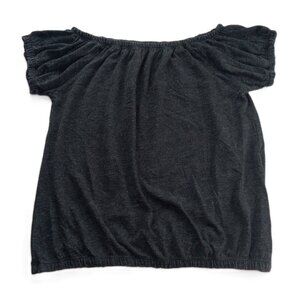 Chaser Women's Off The Shoulder Tee T-Shirt Size Small Gray Elastic Waist